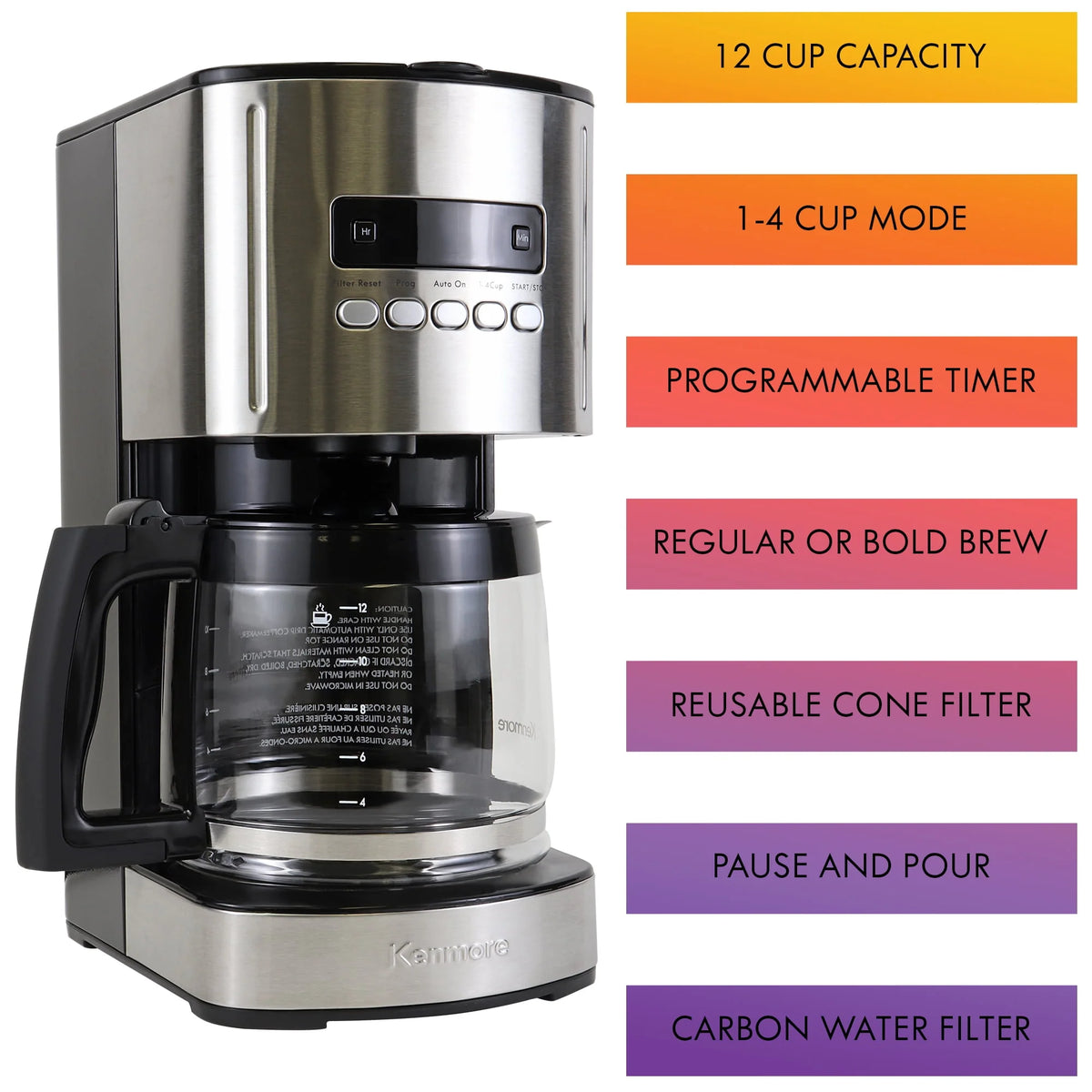 1.8L 12-Cup Programmable Drip Coffee Maker S65586