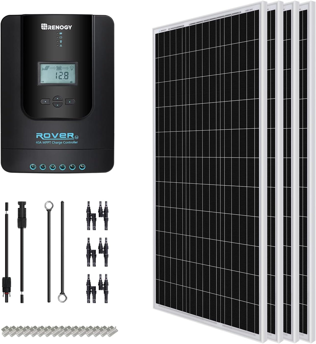 400 Watt 12 Volt Monocrystalline Solar Panel Kit with 30A PWM Charge Controller R8021