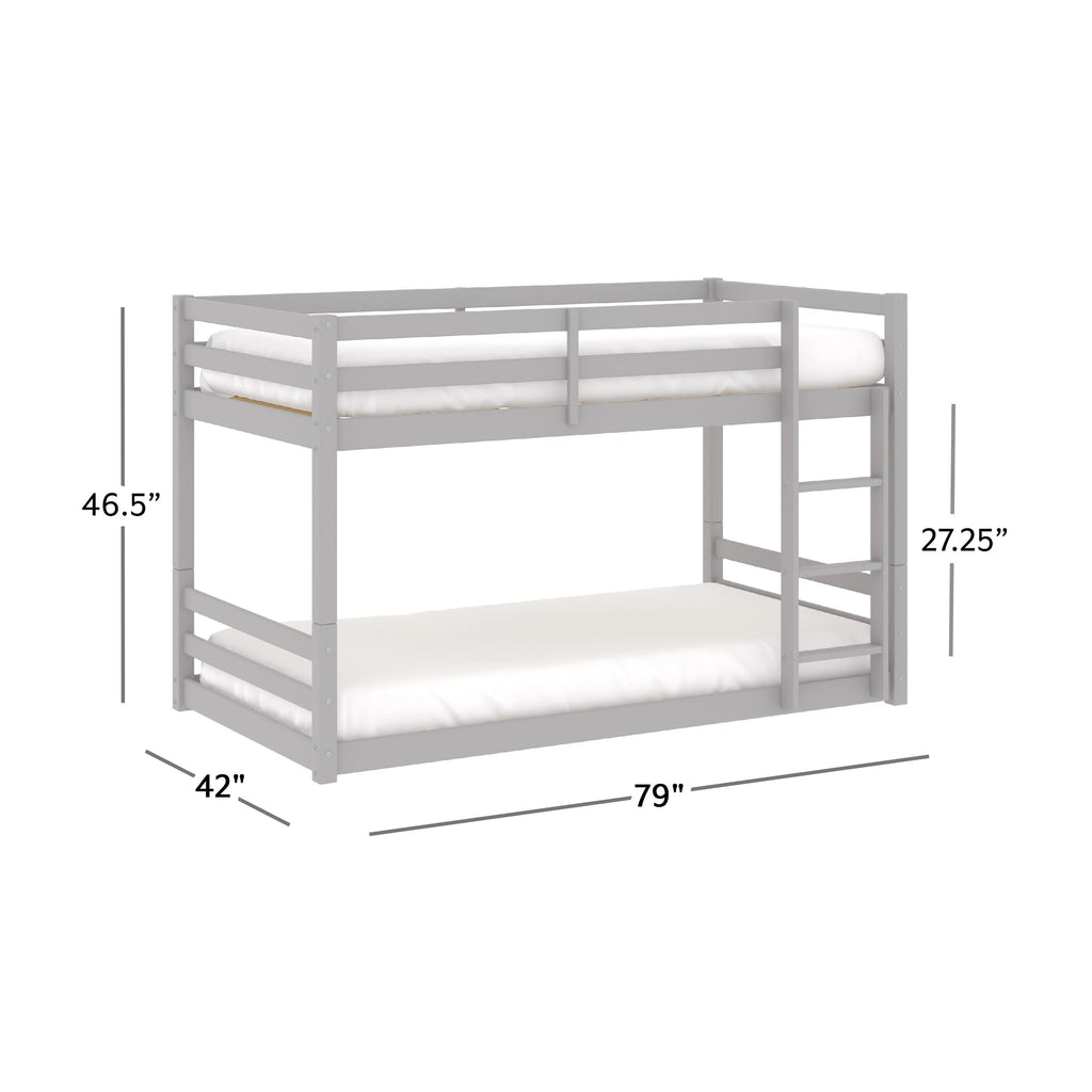 Black Wood Twin Over Twin Convertible Bunk Bed Q852