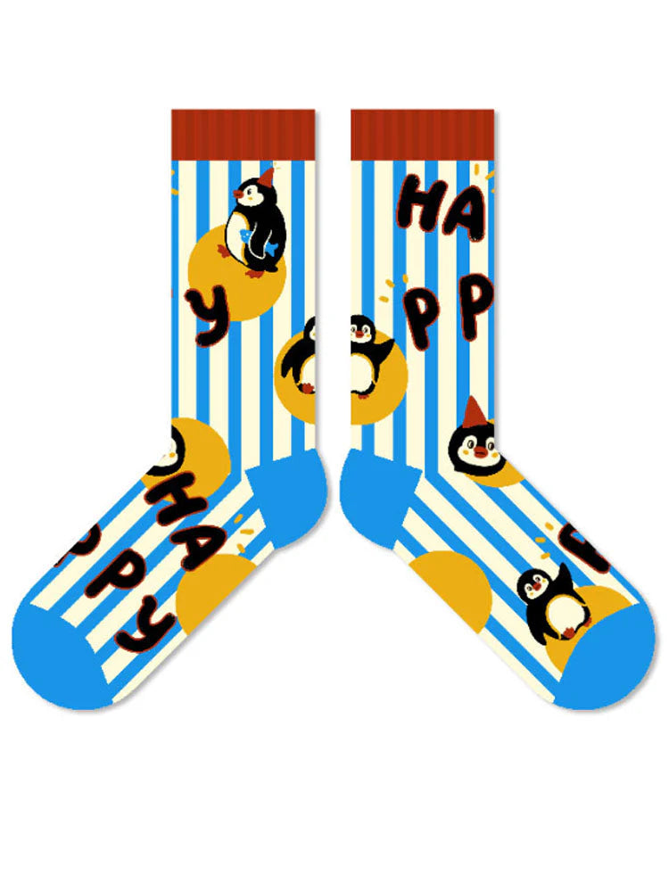 Cute Cartoon Penguin Polka Dot Socks Z434