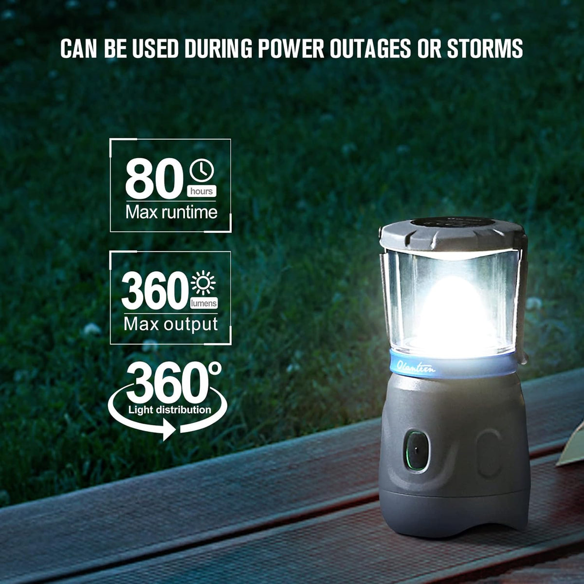 360 Lumens LED Rechargeable Camping Lantern G8070