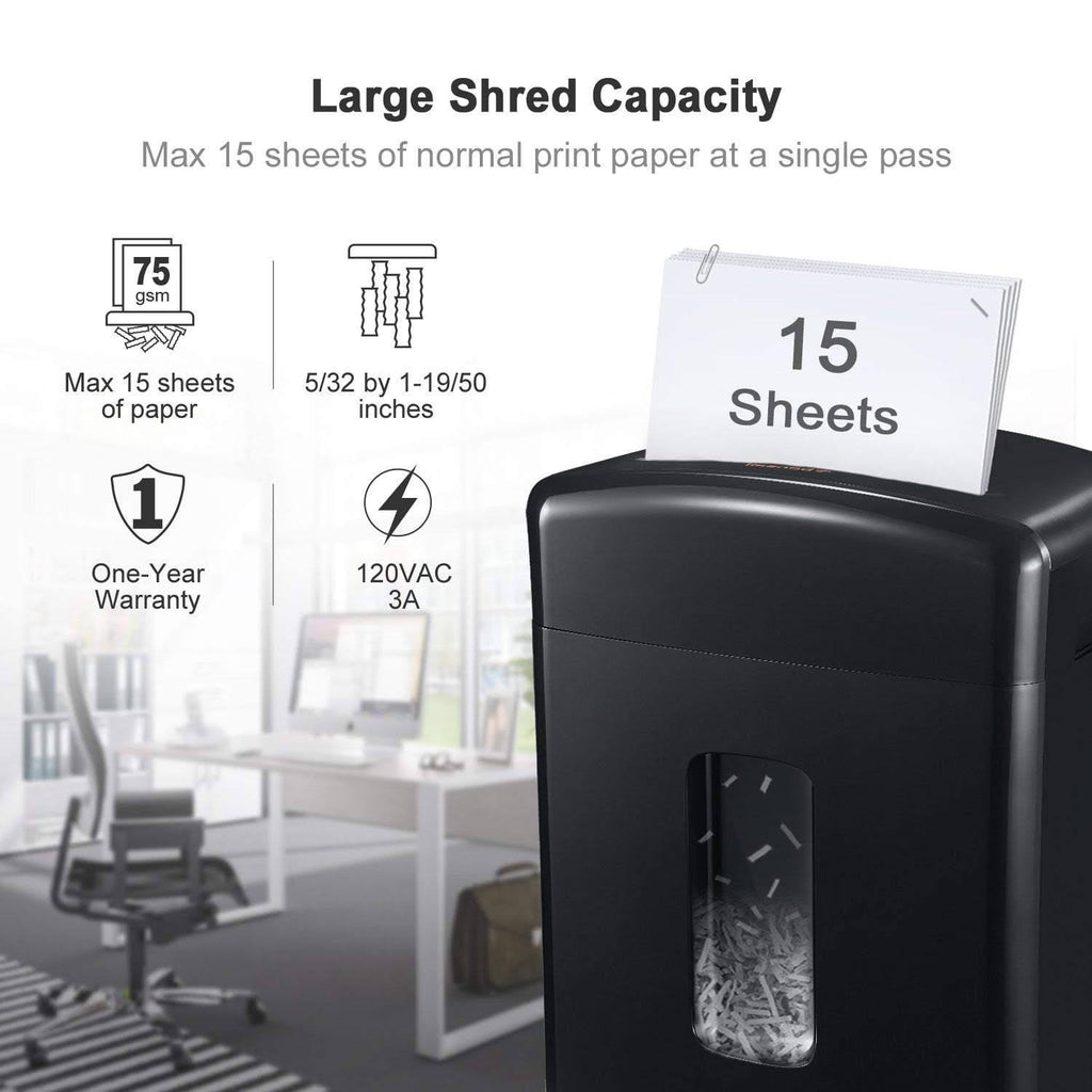 15-Sheet Cross-Cut Paper Shredder Black C61052