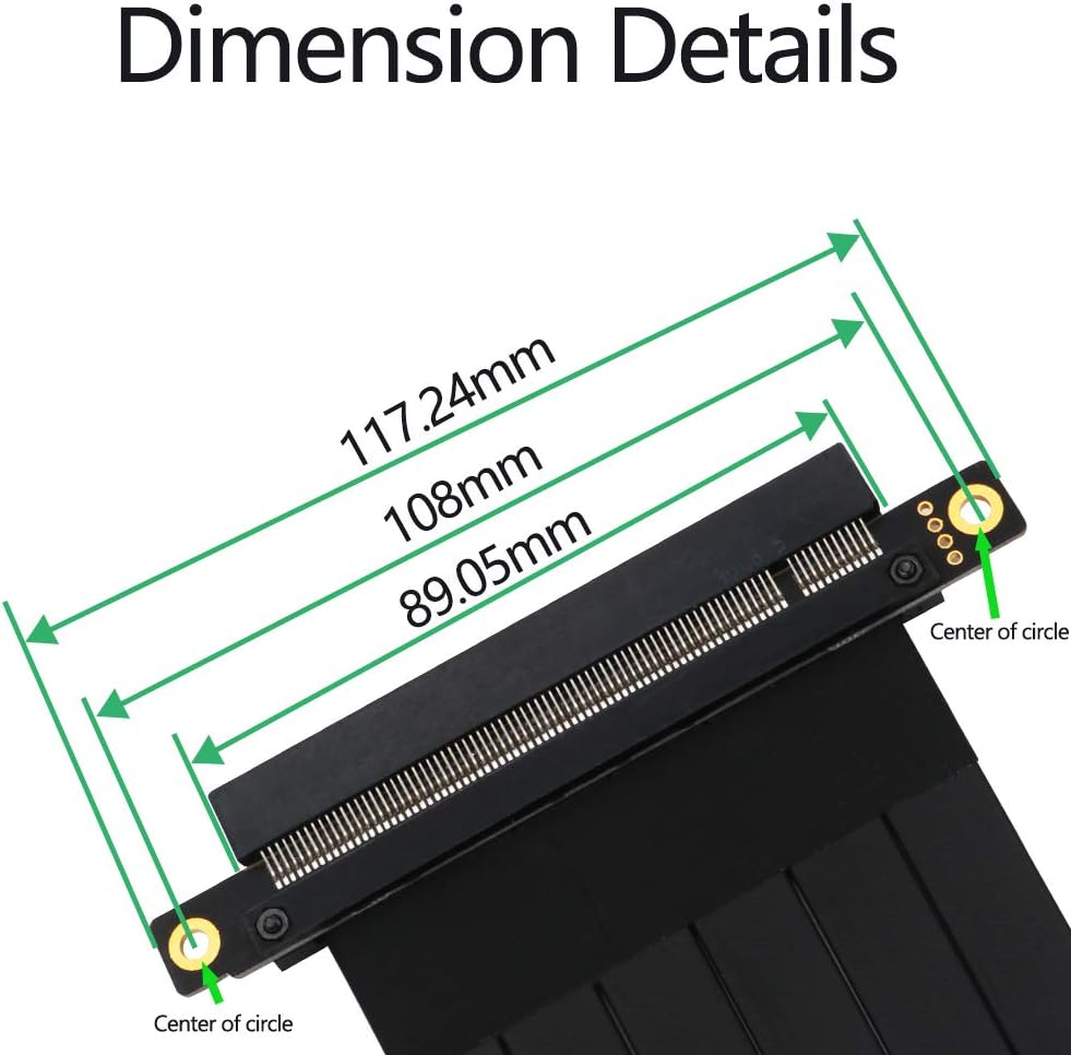 PCIe 16x Extension Riser Cable 90 Degree 20cm R464605