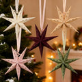 Flocked Paper Star Lantern 12 inch Foldable A6304