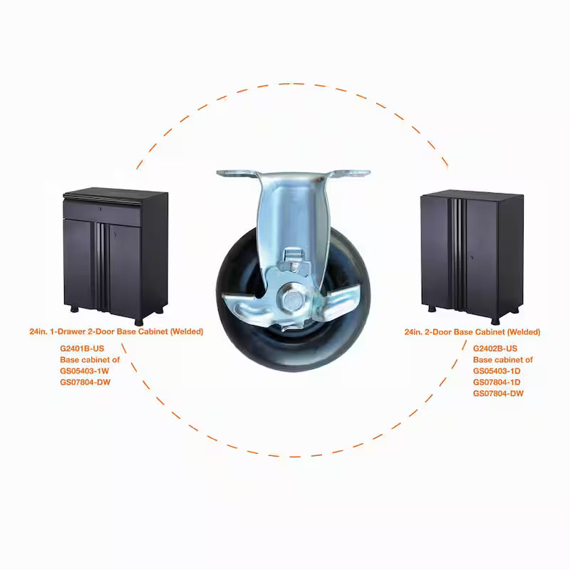 Caster Kit for Steel Garage Base Cabinets G608