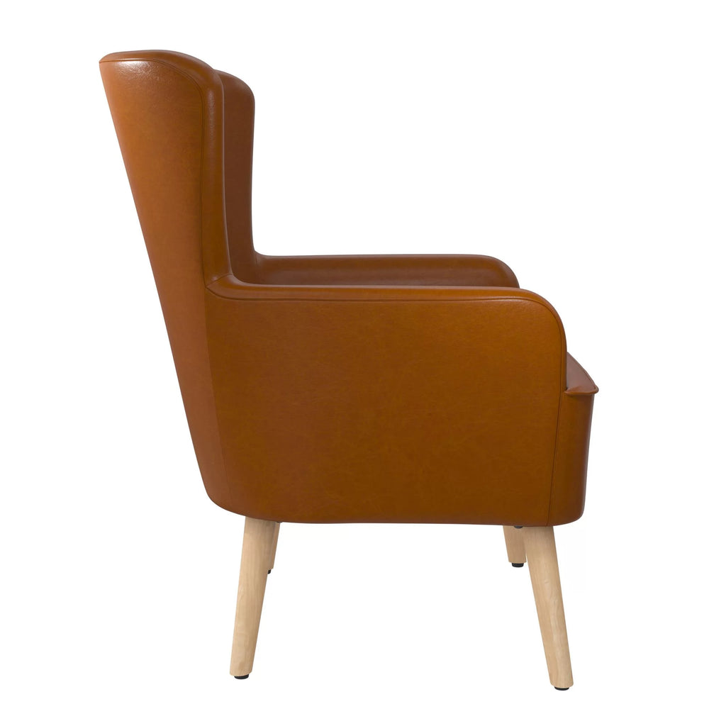 White Faux Leather Accent Chair O6378