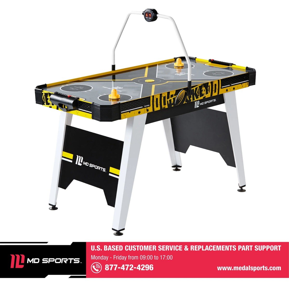 Black/Yellow Air Hockey Game Table C647078