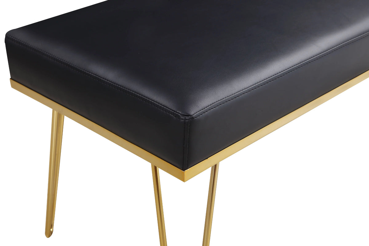 Black PU Leather Upholstered Bench T42095