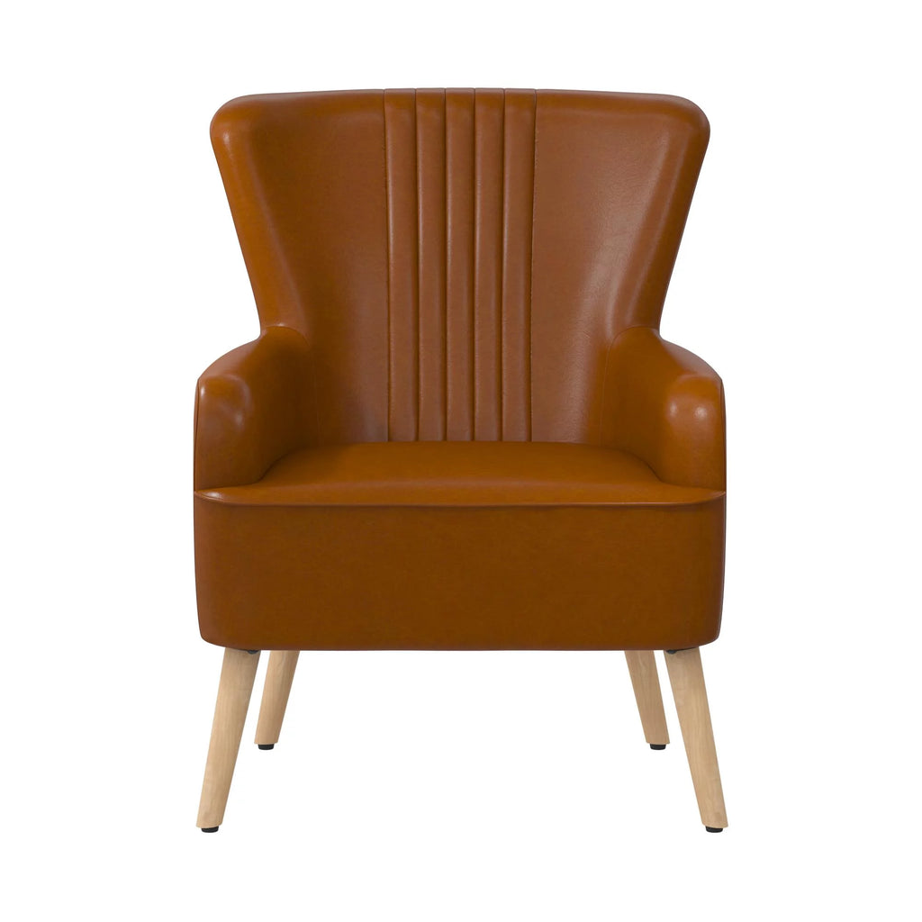 White Faux Leather Accent Chair O6378