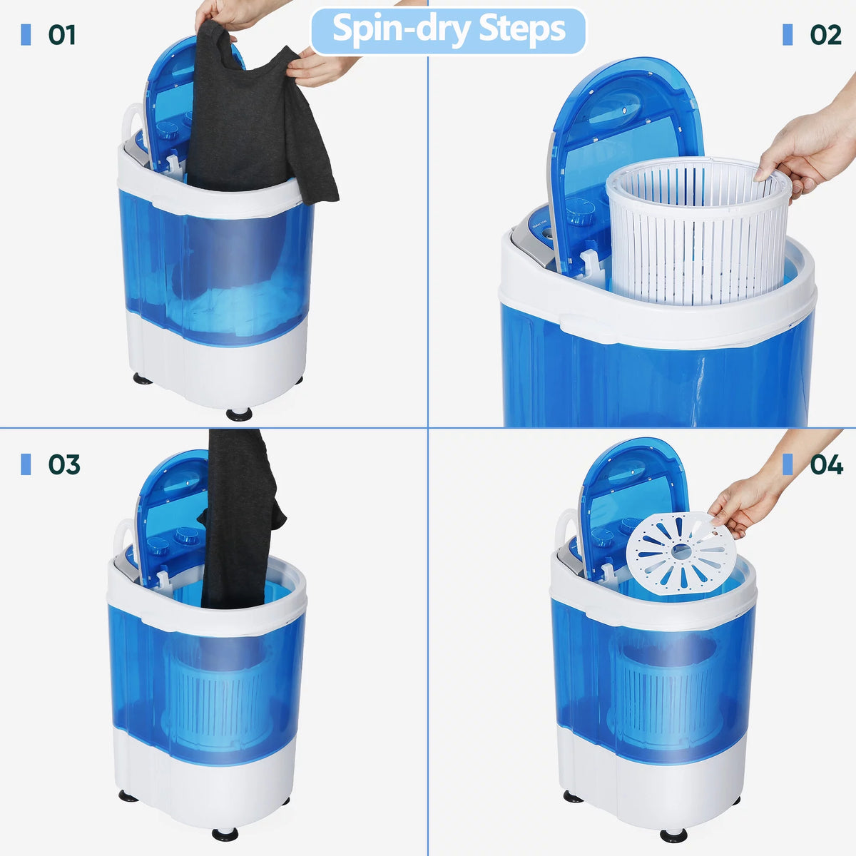 6.6lbs Portable Mini Washing Machine J1775