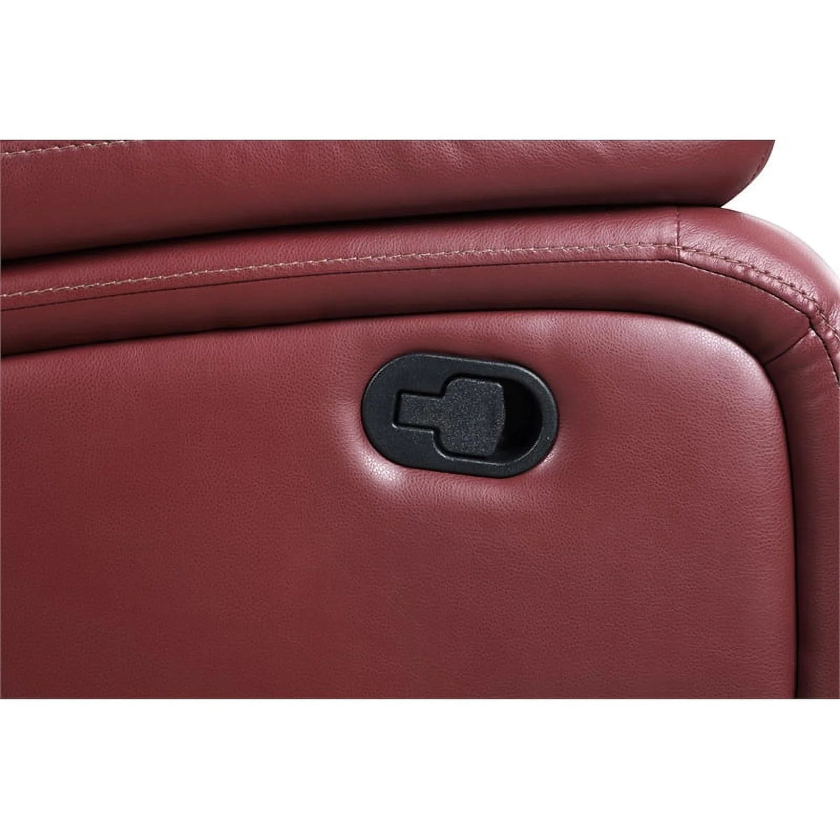 Red Faux Leather Motion Loveseat J53416