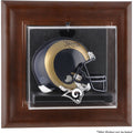 Brown Framed Wall-Mountable Mini Helmet Display Case T7291