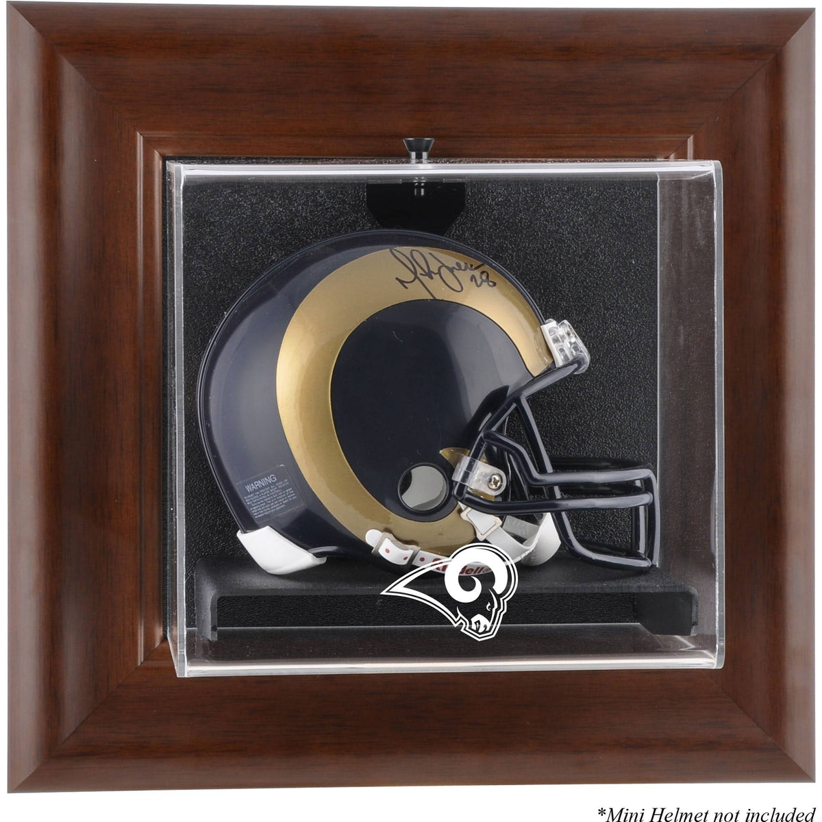Brown Framed Wall-Mountable Mini Helmet Display Case T7291