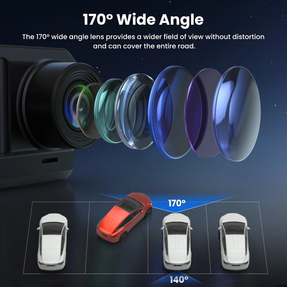 Dash Cam Front and Rear 1080P Full HD W550