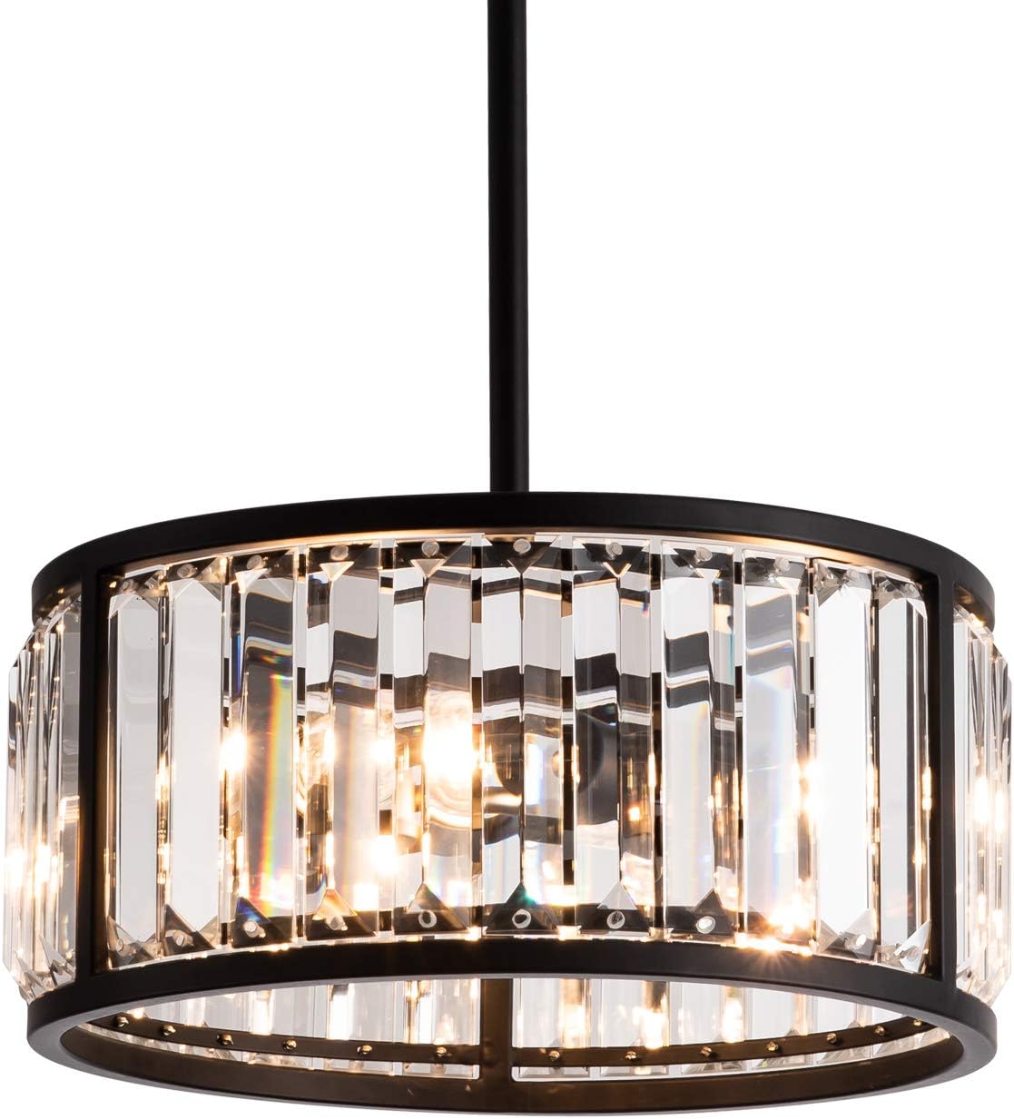 Clear Glass Shade Black Metal Pendant Lighting R40800