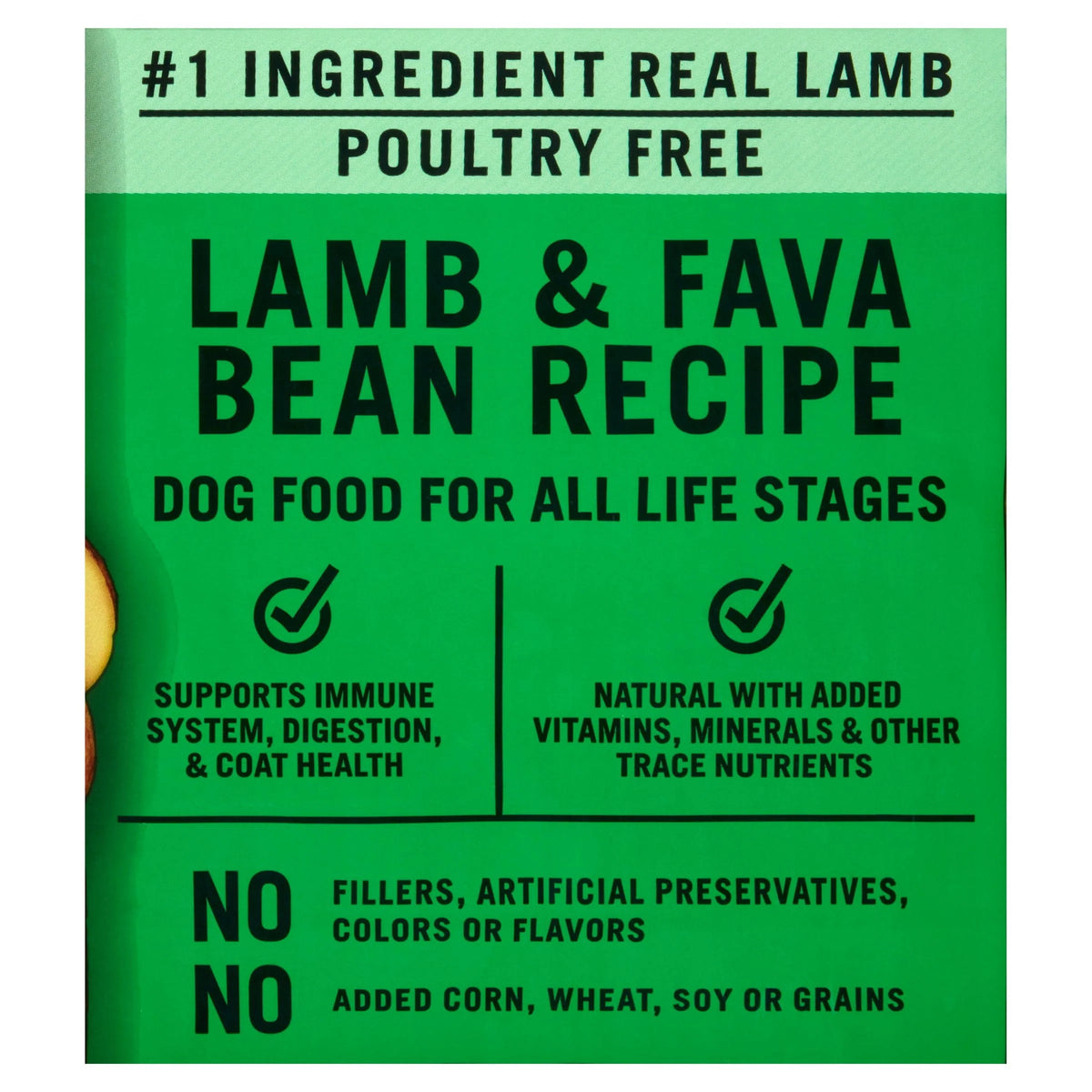 Lamb & Fava Bean Recipe Grain-Free Dry Dog Food 24 lbs A652588