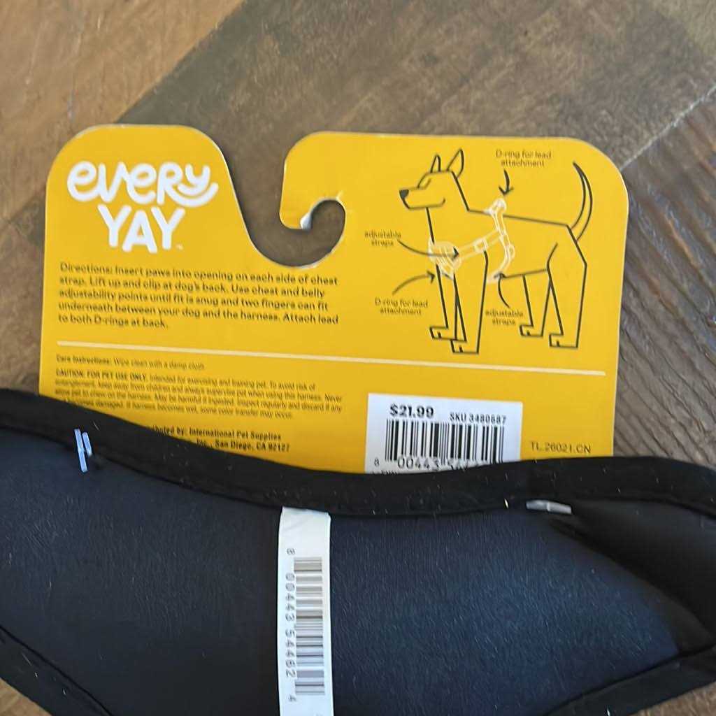 Black Step in Dog Harness C3909
