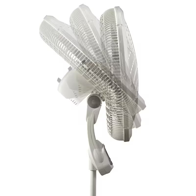White 3 Speed Oscillating Pedestal Fan with Timer and Remote Control H9691