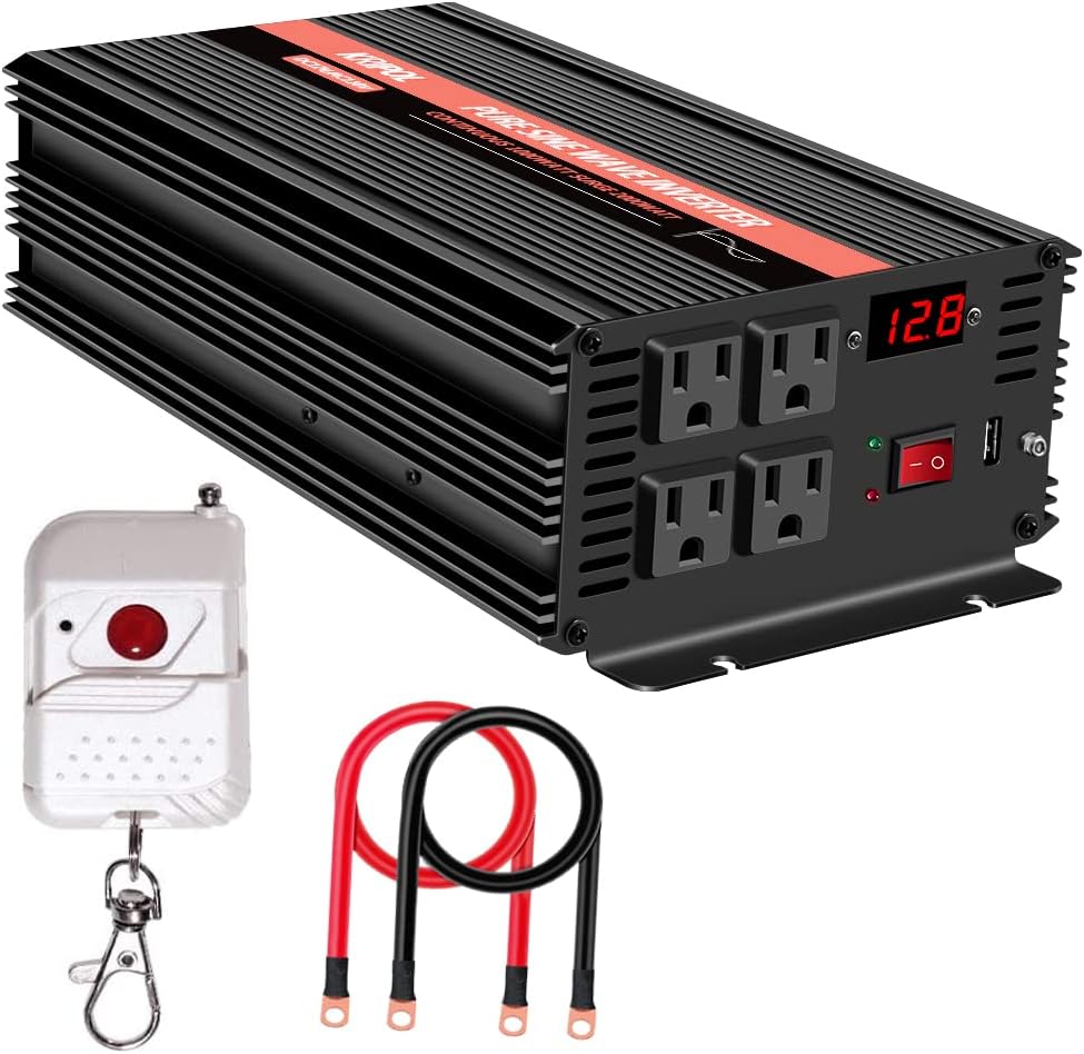 1000 Watt Pure Sine Wave Inverter 12v DC to 110/120v AC Z390011