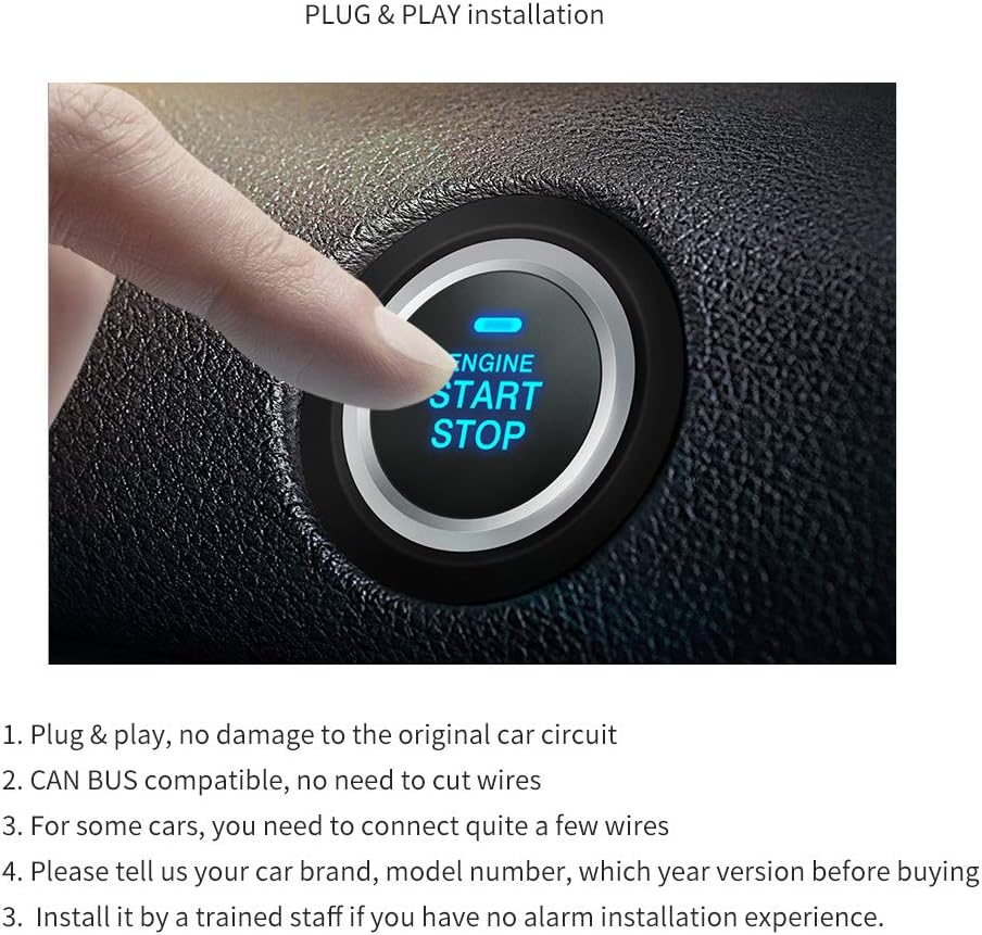 Plug and Play PKE Remote Starter Kit Push Start Button S1170