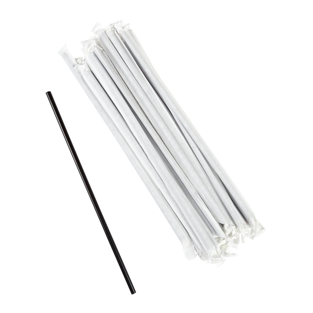 Black Paper Wrapped Straws Case of 2000 D98551
