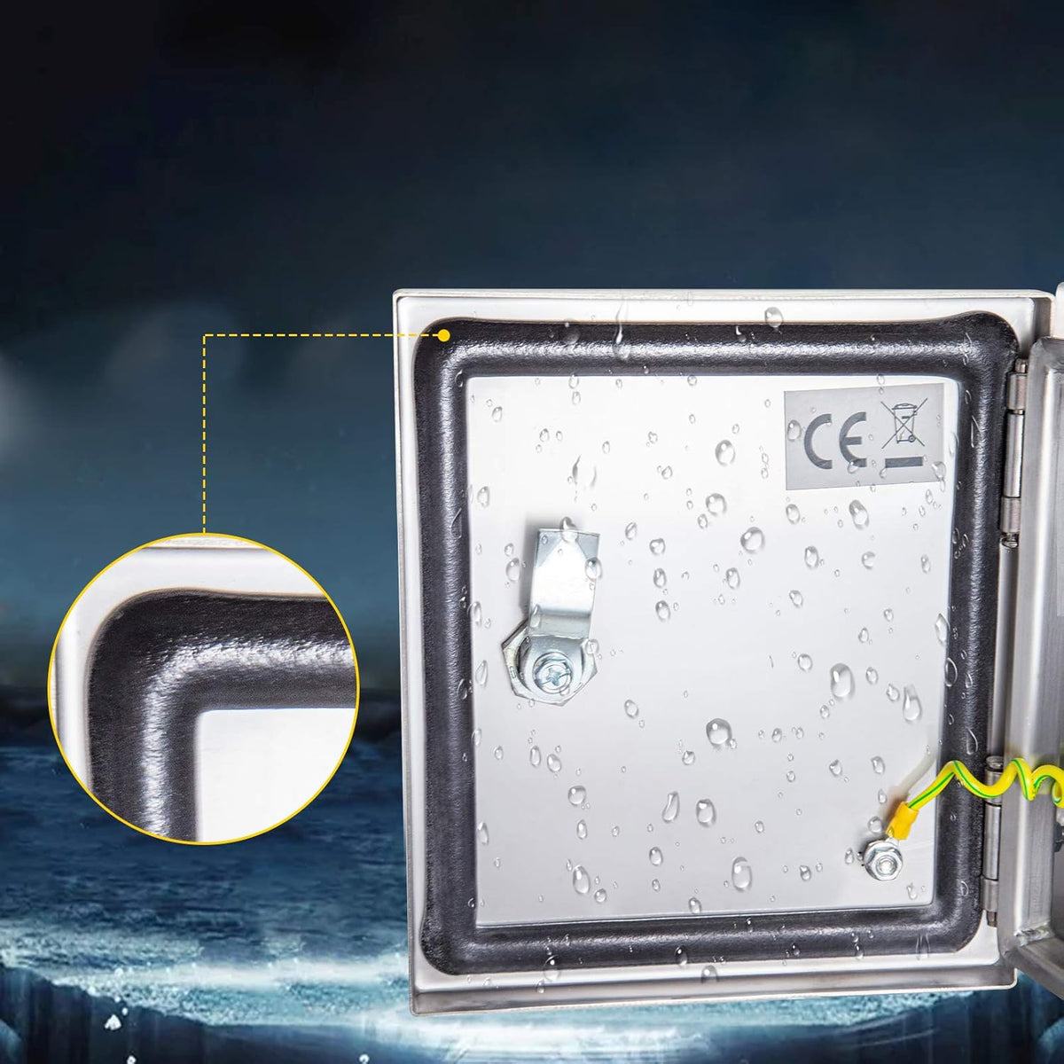 16 x 16 x 8'' NEMA 4X Steel Electrical Enclosure V3543