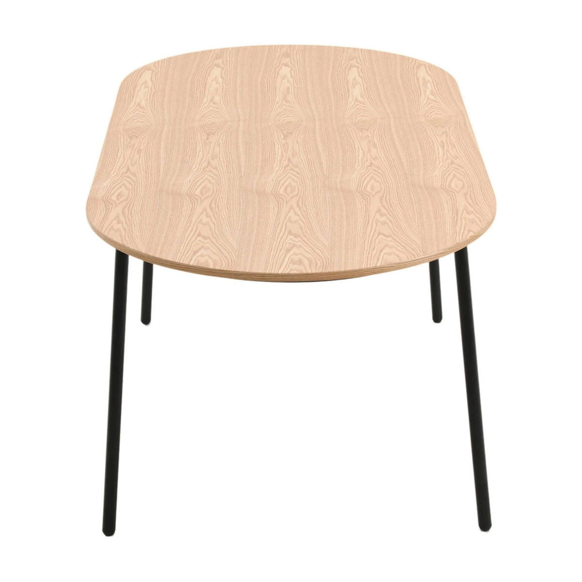 71" Oval Dining Table with MDF Top and Black Steel Legs N5941