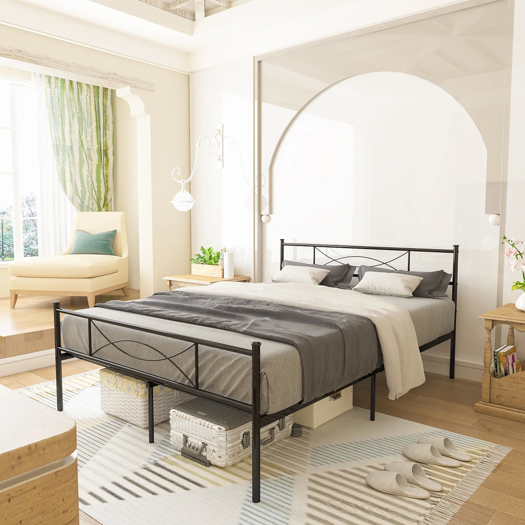 Full Size Metal Bed with Headboard K192