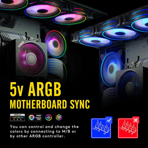 120mm RGB PWM Case Fan 5 Pack J173056