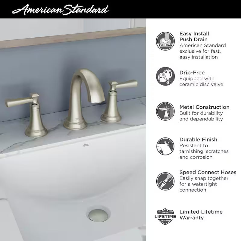 8 in. Widespread 2-Handle Bathroom Faucet in Brushed Nickel N597741