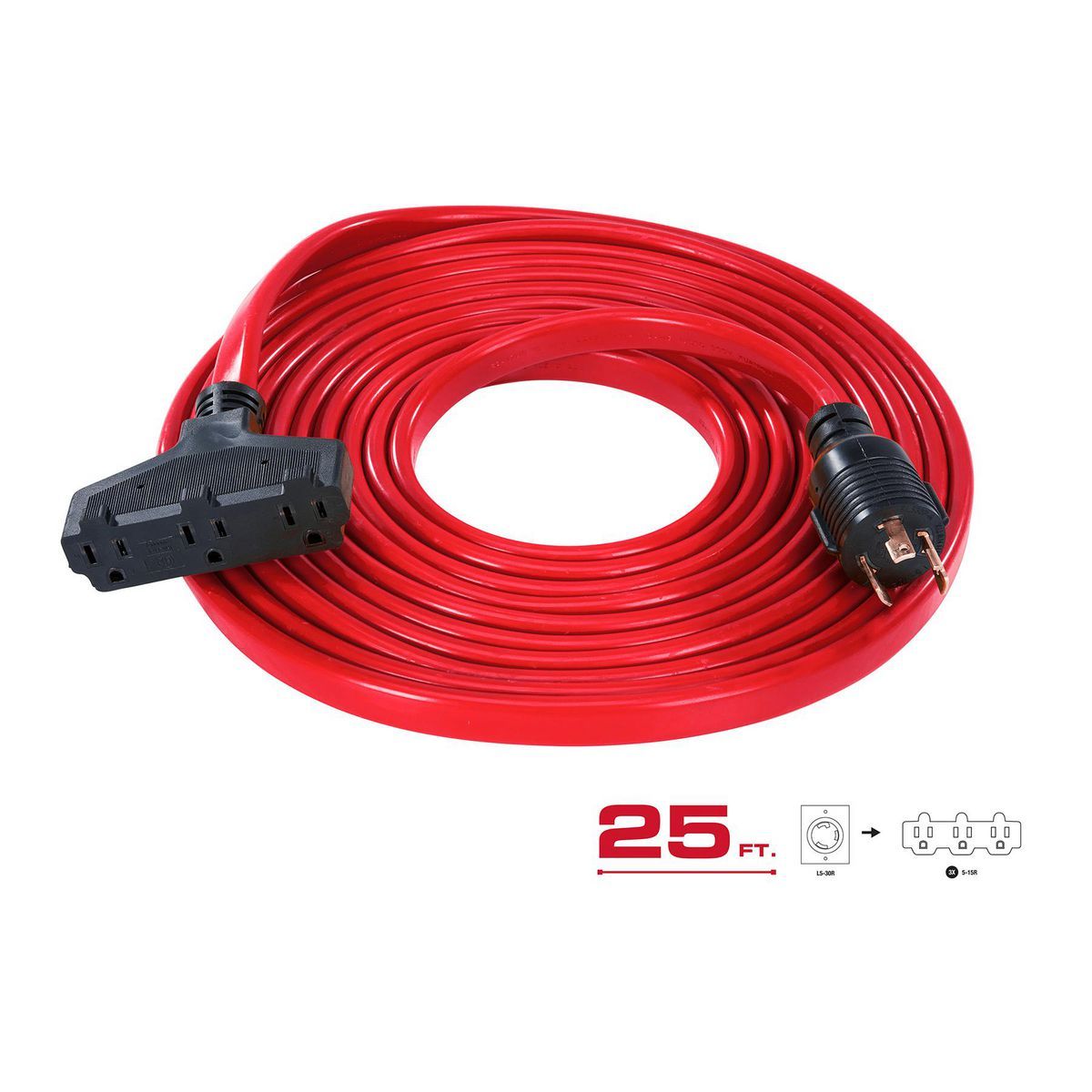 25 ft. 30 Amp 125V Generator Extension Cord Adapter A4294