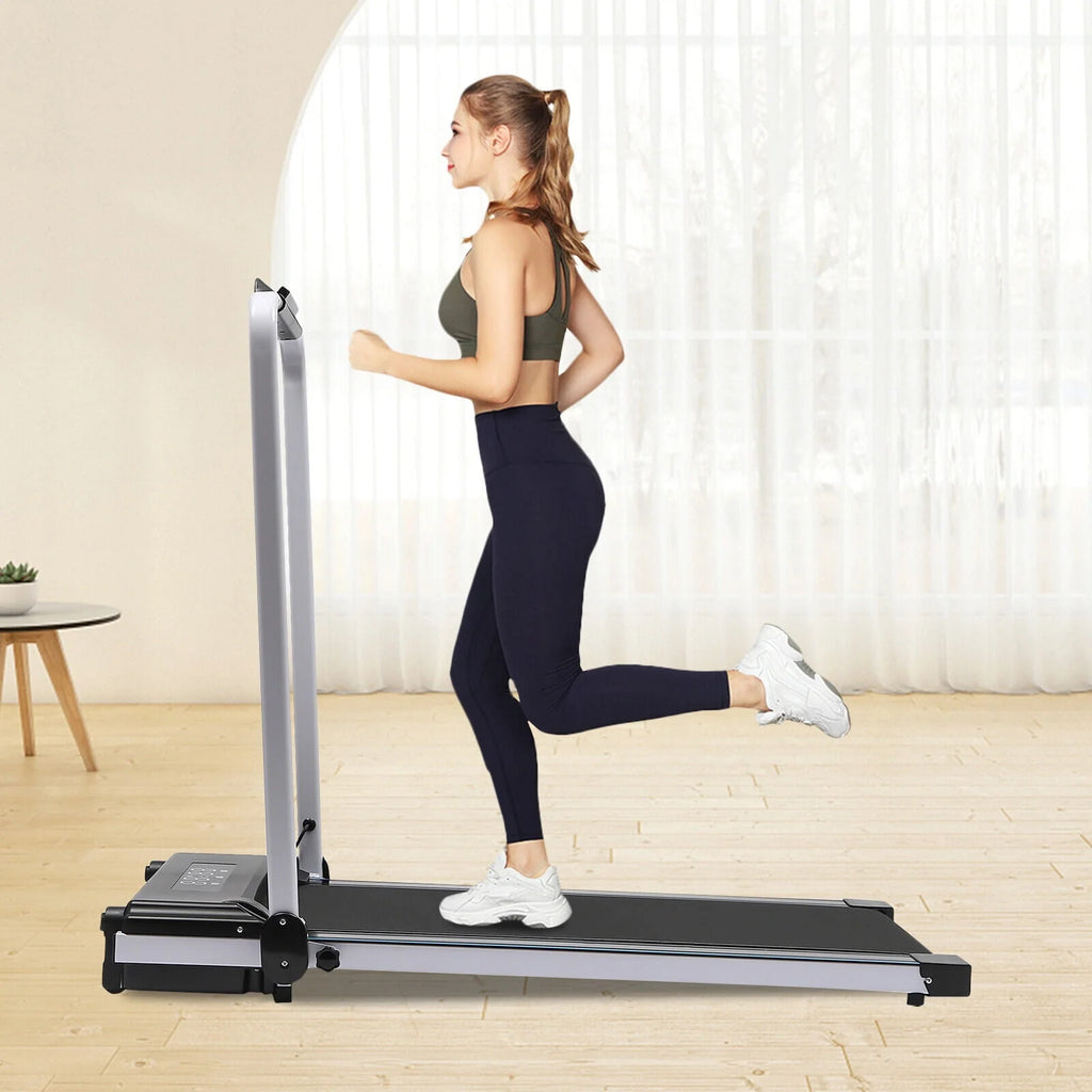 2 In 1 Electric Treadmill Walking Pad with Remote Black W33465