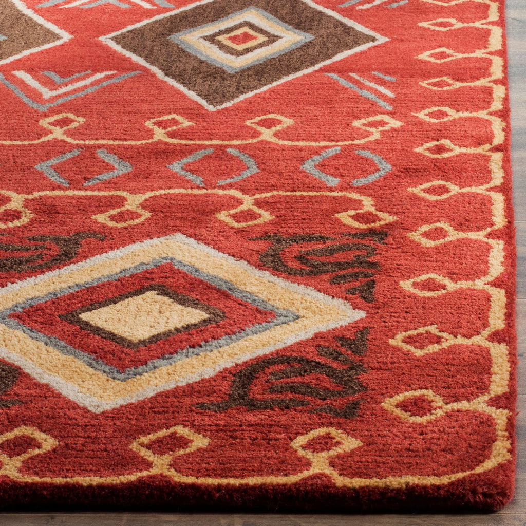 Red Multi Southwestern Wool Area Rug 5' x 8' B97469