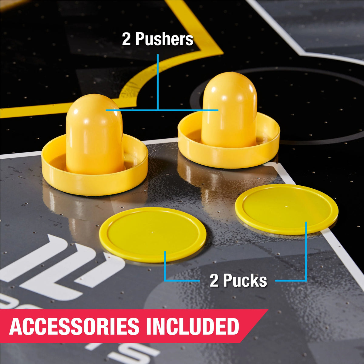 Black/Yellow Air Hockey Game Table C647078