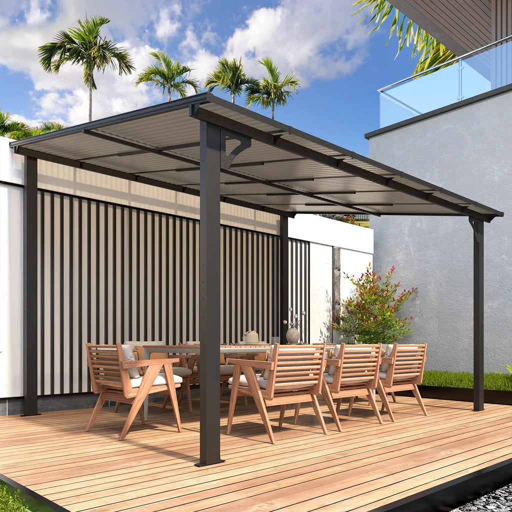 10' x 12' Gray Hardtop Aluminum Gazebo B1603