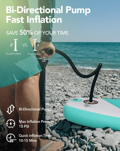 10' Green Inflatable Paddle Board with Carry Bag S100