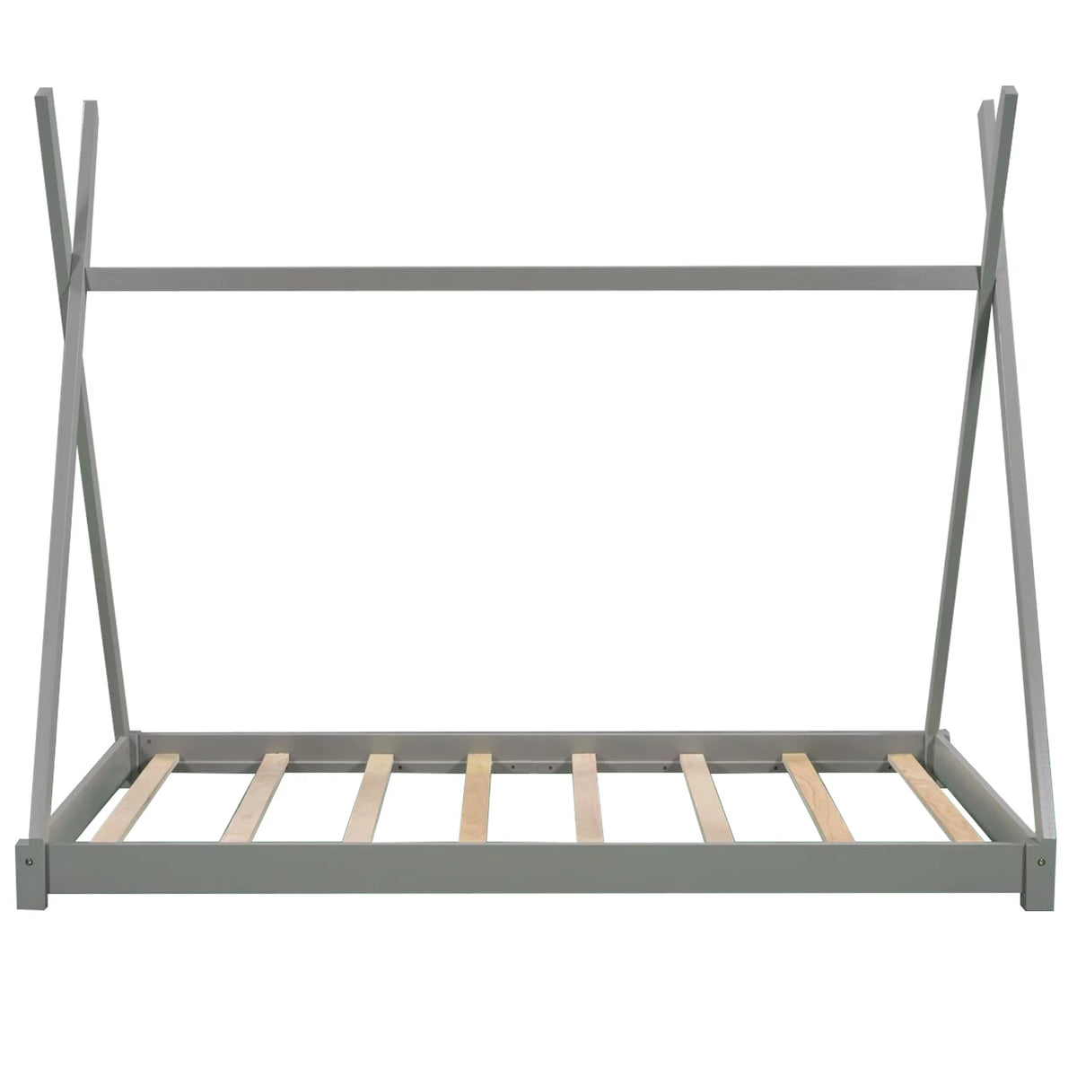 Gray Wood Twin Size Platform Bed W17975