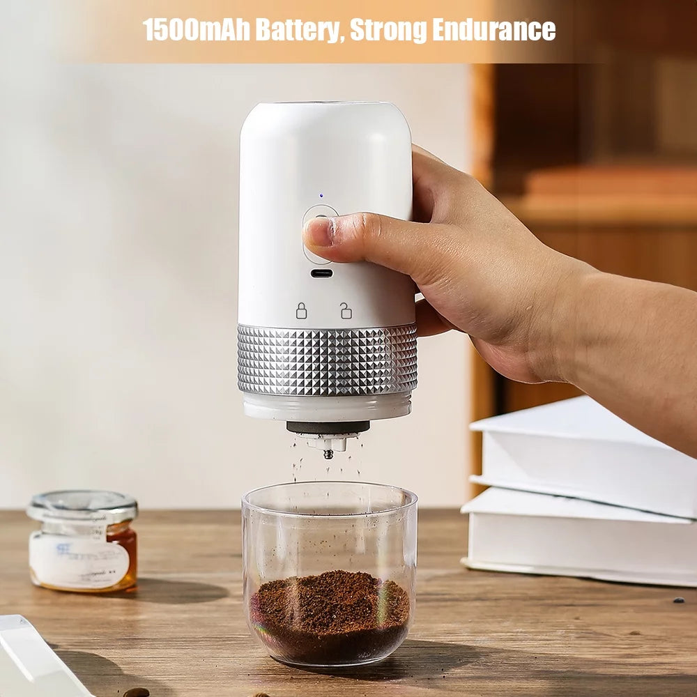 Portable Electric Burr Coffee Grinder 13W 200ml USB Rechargeable Adjustable Cordless Q659