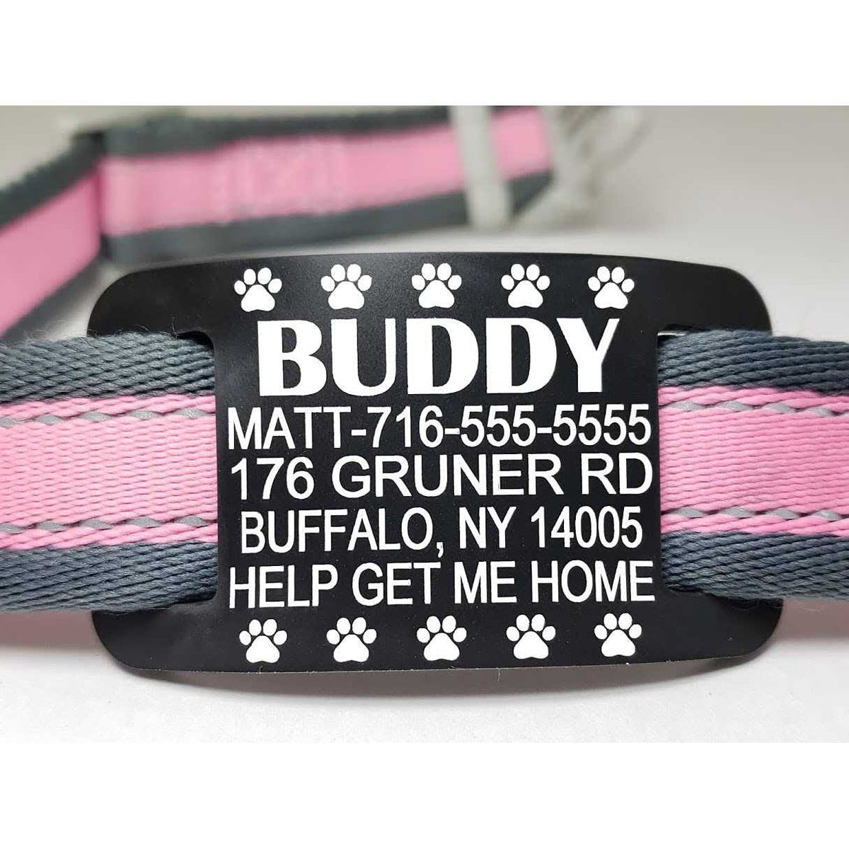 Silent Slide On Silicone Rubber Dog Collar Tag U900412