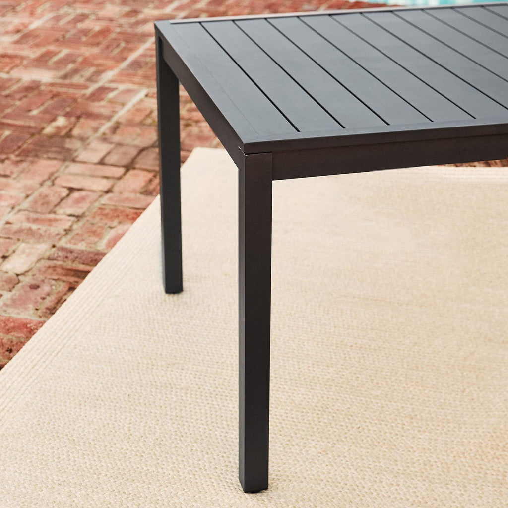 7-Piece Gray White Sling Chairs and Dining Table Outdoor Furniture I539526
