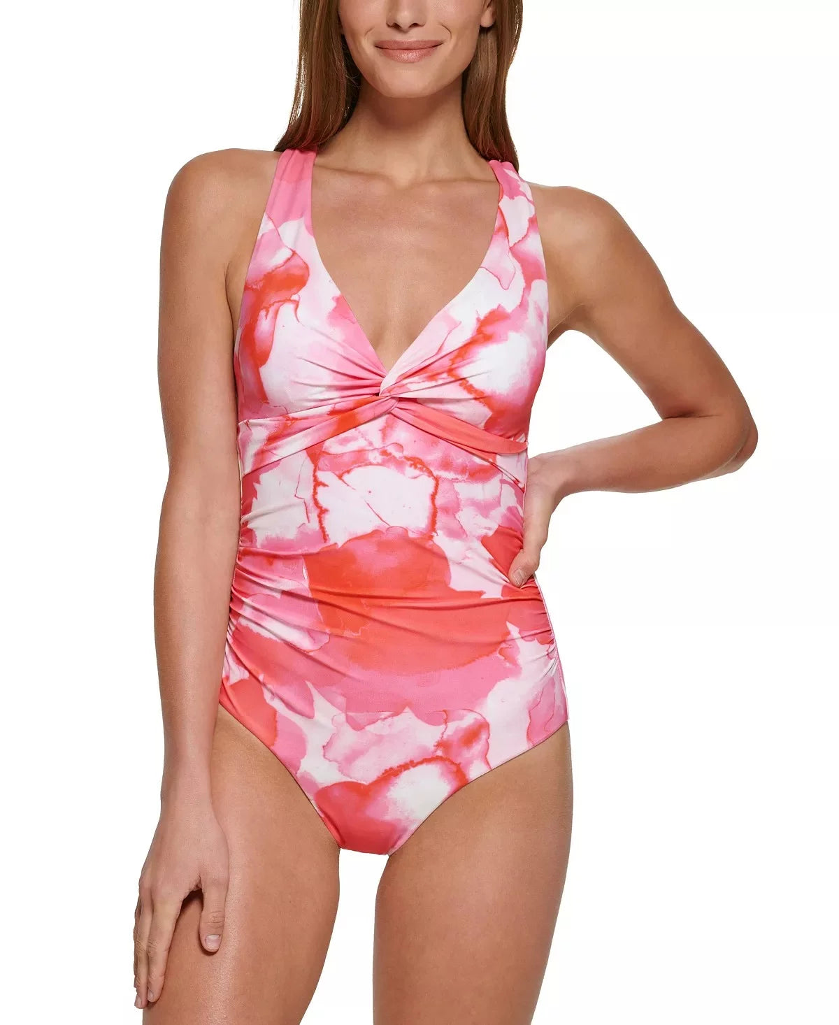 Tie-Dye Strappy-Back One-Piece Swimsuit X190280