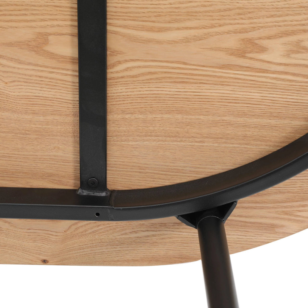 71" Oval Dining Table with MDF Top and Black Steel Legs N5941