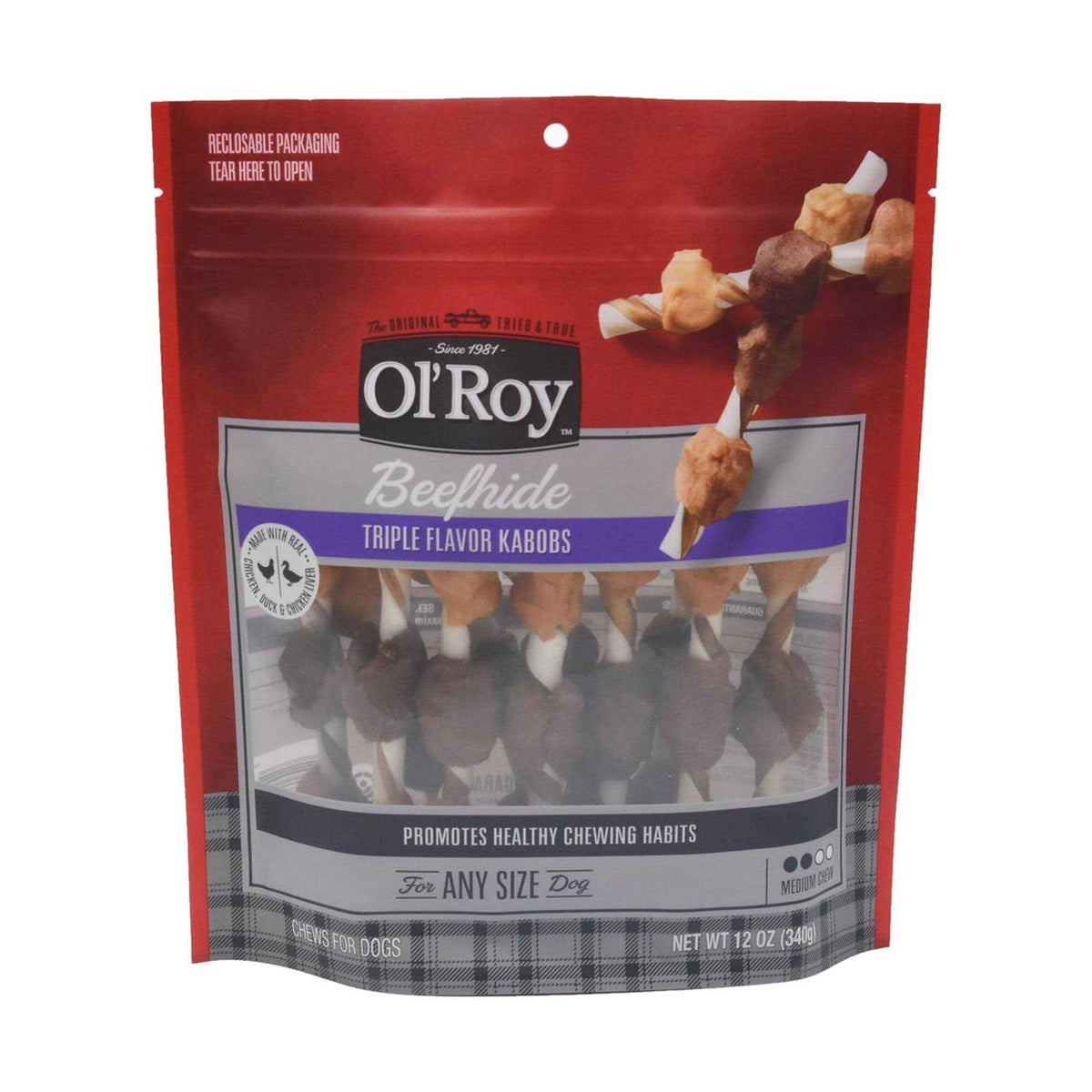Triple Flavor Rawhide Chews for Dogs X504