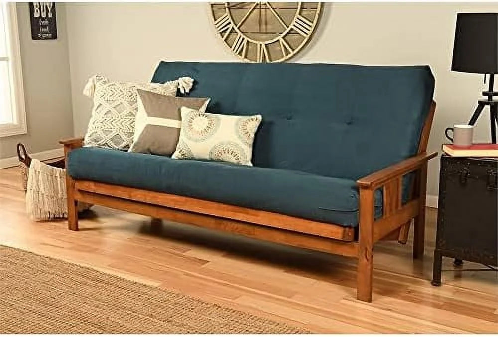 Full Size Navy Blue Suede Futon Mattress I605