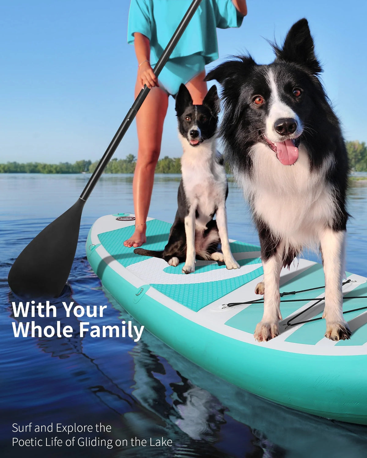 10' Green Inflatable Paddle Board with Carry Bag S100