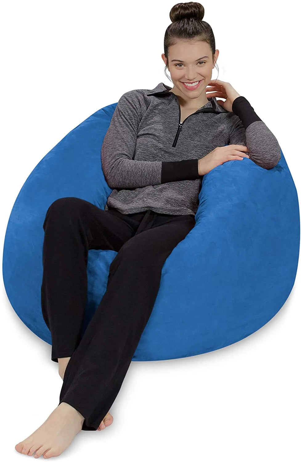 Plush Ultra Soft Memory Foam Bean Bag Chair with Microsuede Cover Royal Blue 3 G833688