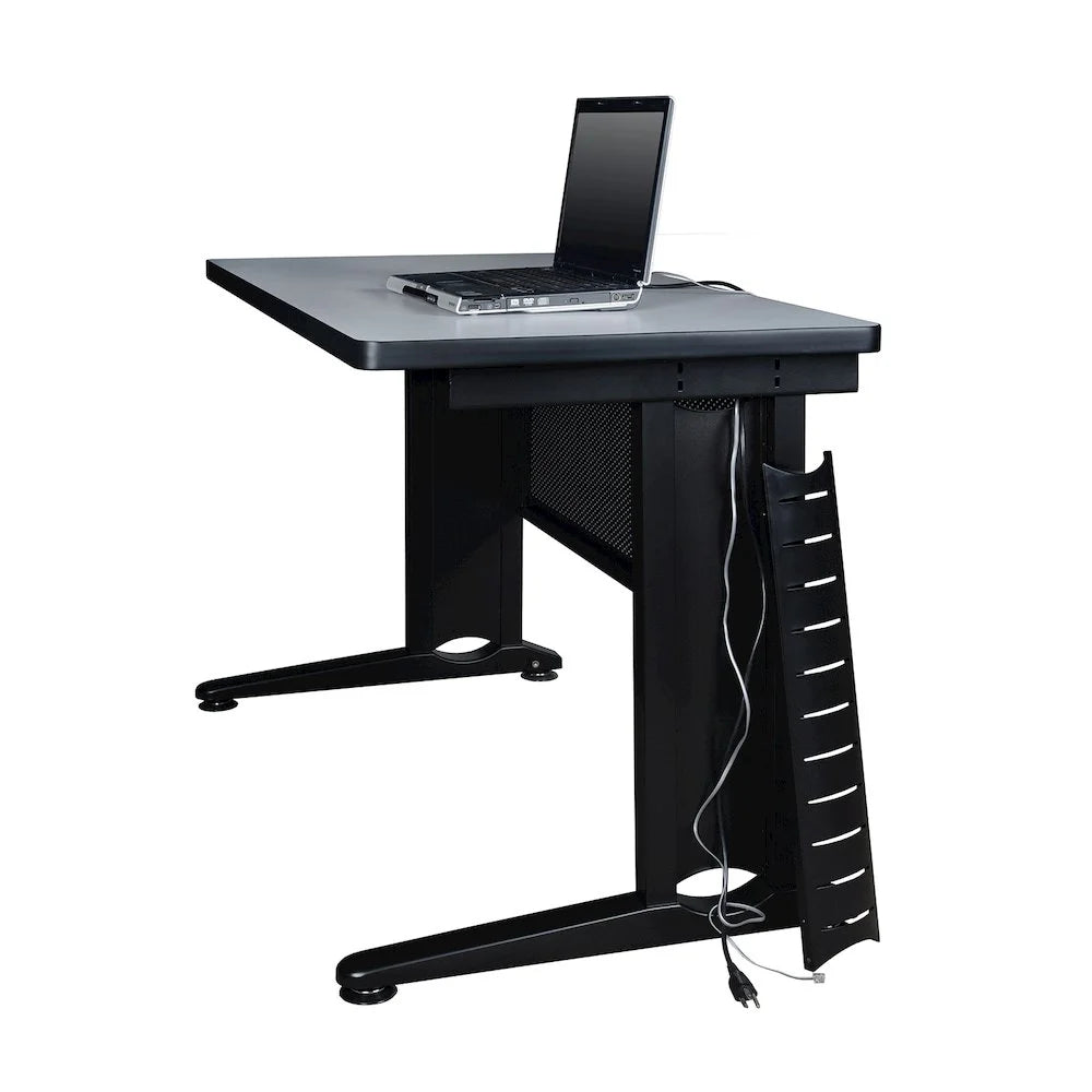 60" x 24" Grey Double Pedestal Desk A8481