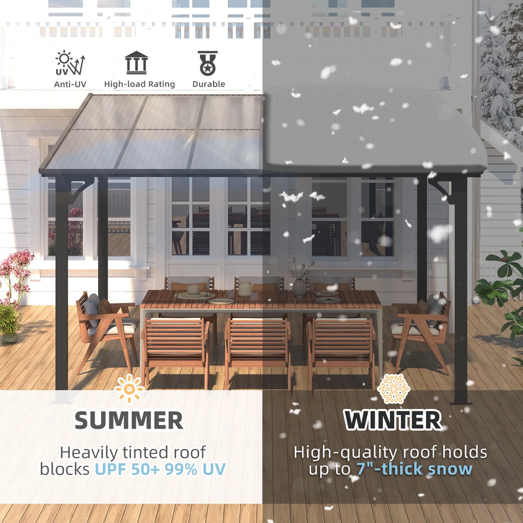 10' x 12' Gray Hardtop Aluminum Gazebo B1603