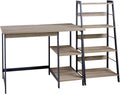 Dark Brown Home Office Desk with 4 Shelf Bookcase A799