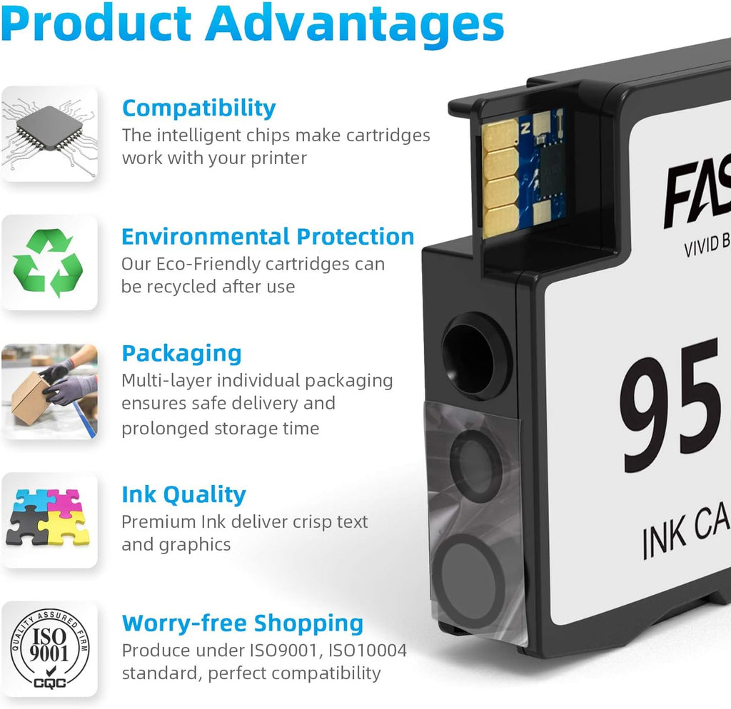 Compatible 952XL High Yield Ink Cartridges 4-Pack U19946